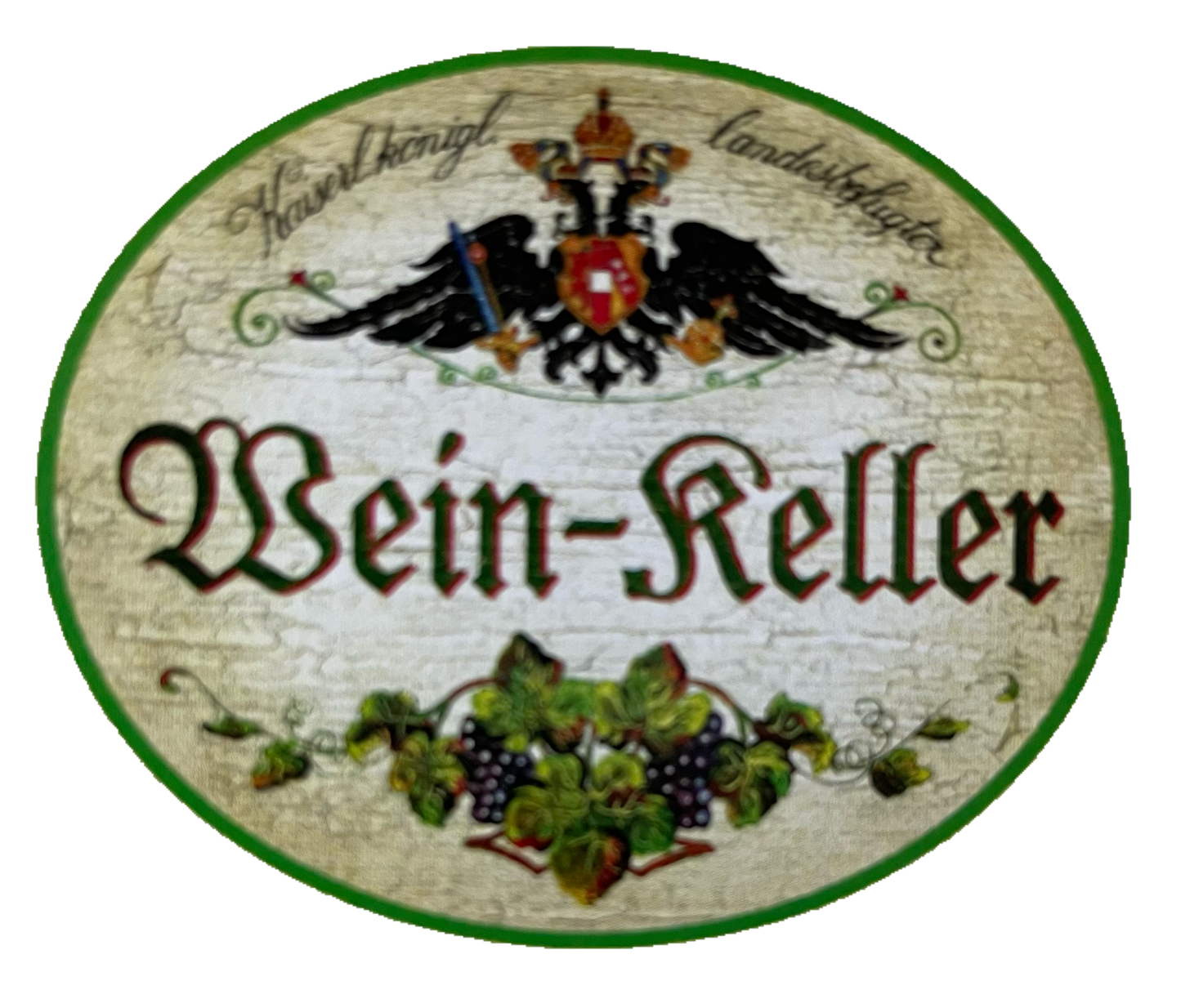 KuK Nostalgie Holzschild Landesbefugter Wein-Keller Alkohol Lager Wein Schild
