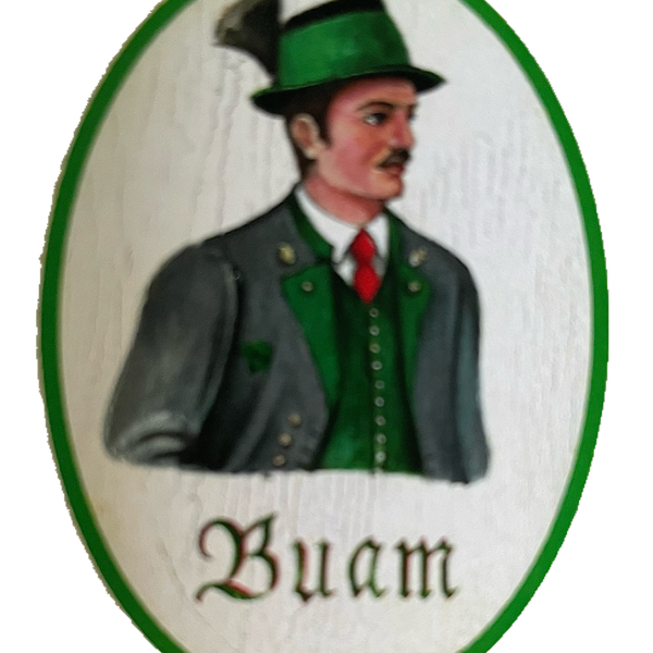 Nostalgie Holzschild Steiermarkt Buam WC Toilette Klo Buben Herren Schild