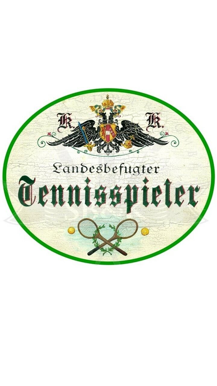KuK Nostalgie Holzschild "Tennisspieler"