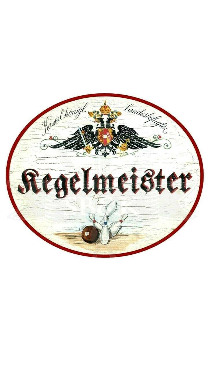 Kuk nostalgie holzschild "kegelmeister"