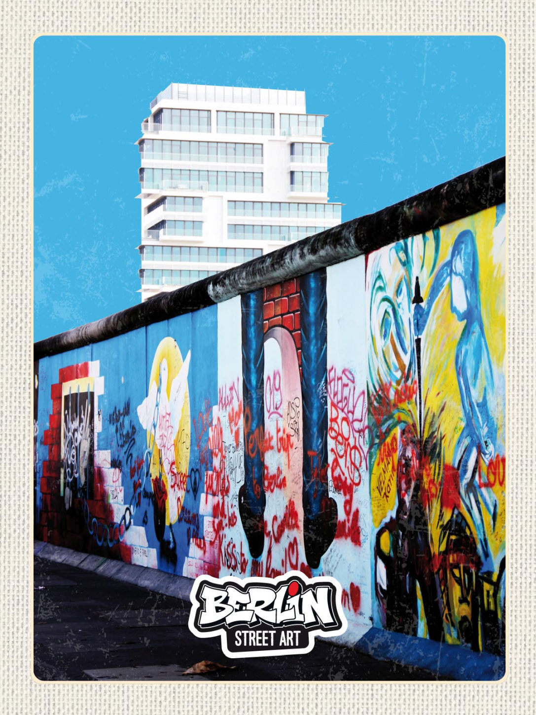 Schild Berlin Street Art Graffiti East Side Gallery 12x18 20x30 30x40 Blech/Holz
