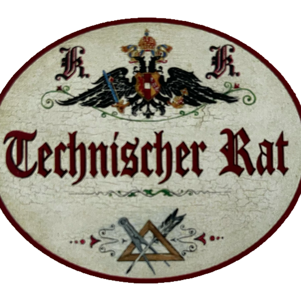 KuK Nostalgie Holzschild Technischer Rat Auszeichnung Berufstitel Titel Schild