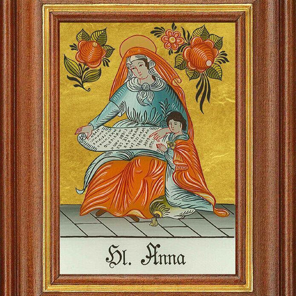 Hinterglasbild - heilige anna - patronatsbild taufe namenspatron 12,7x16 th