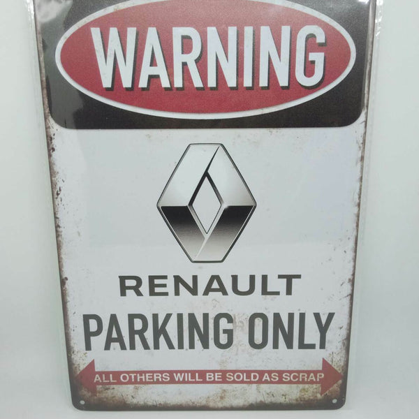 Nostalgie Vintage Retro Blechschild "Warning Renault Parking Only" 30x20 50359