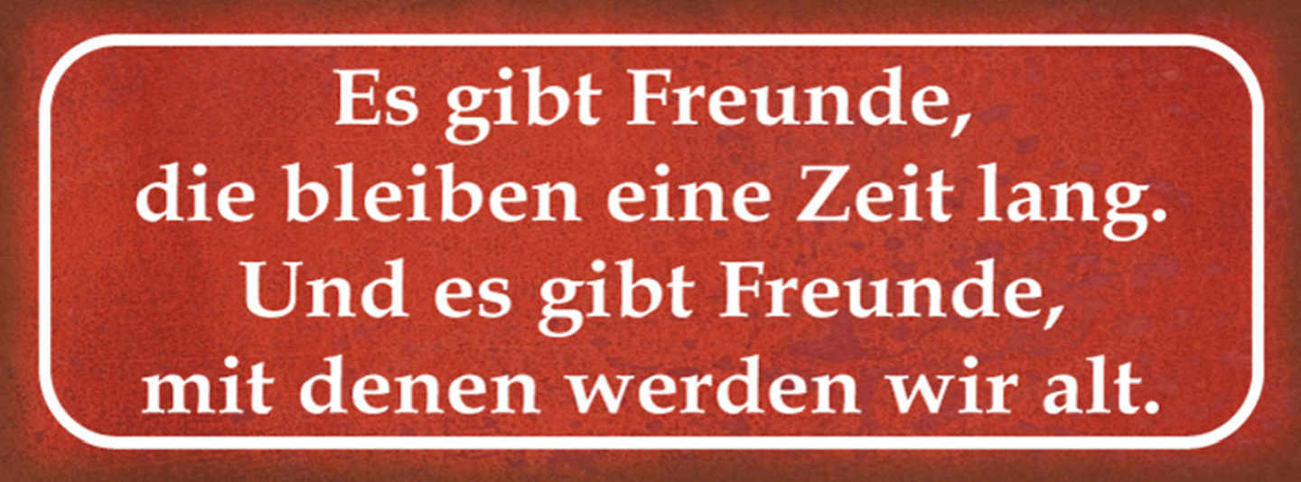 Schild Es Gibt Freunde Die Bleiben Eine Zeit Lang & Mit Denen Werden Wir Alt
