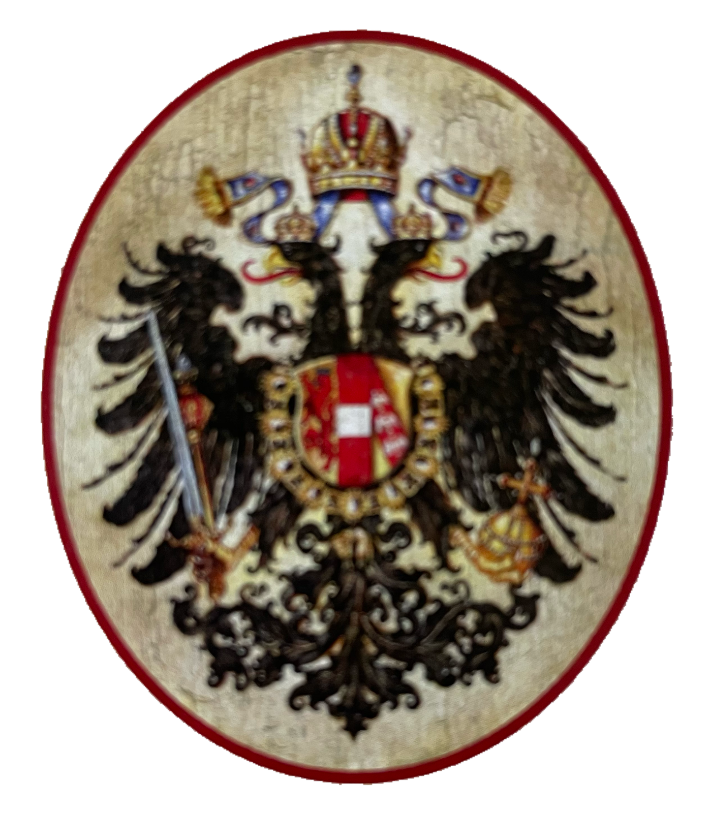 Nostalgie Holzschild Österreich Doppeladler Wappen Kuk Schild