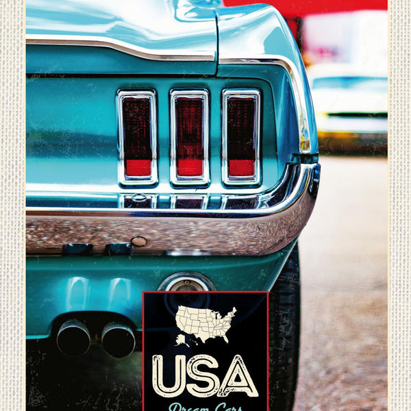 Schild USA Dream Cars Auto Ford Mustang Amerika 12x18 20x30 30x40 Blech/Holz