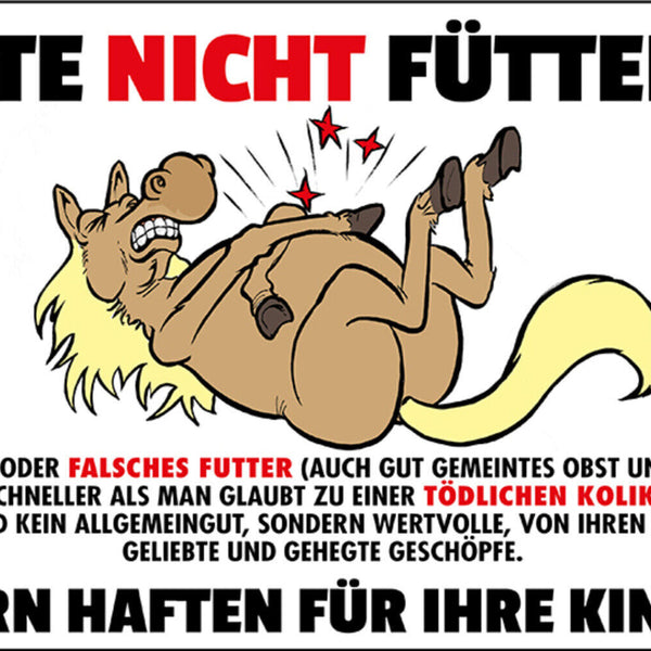 Schild Spruch Bitte nicht füttern Pferde Eltern haften für ihre Kinder JW