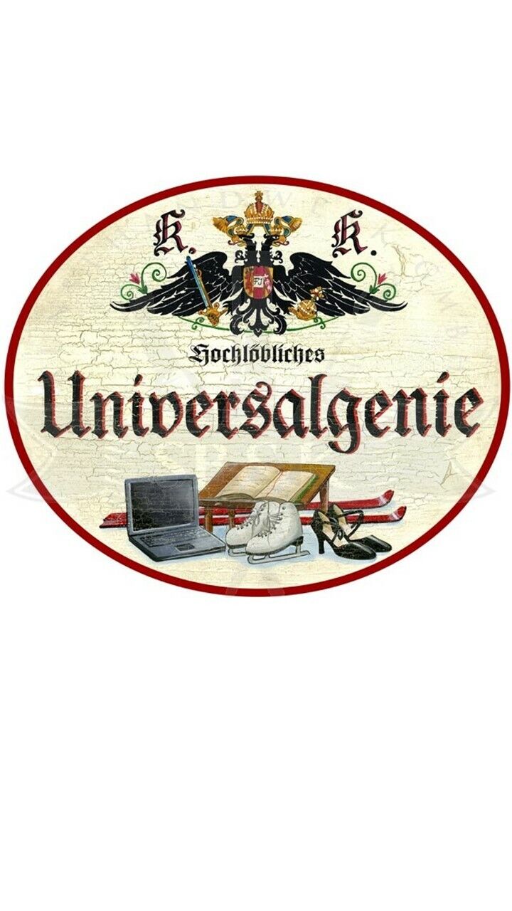 KuK Nostalgie Holzschild "Universalgenie Laptop"