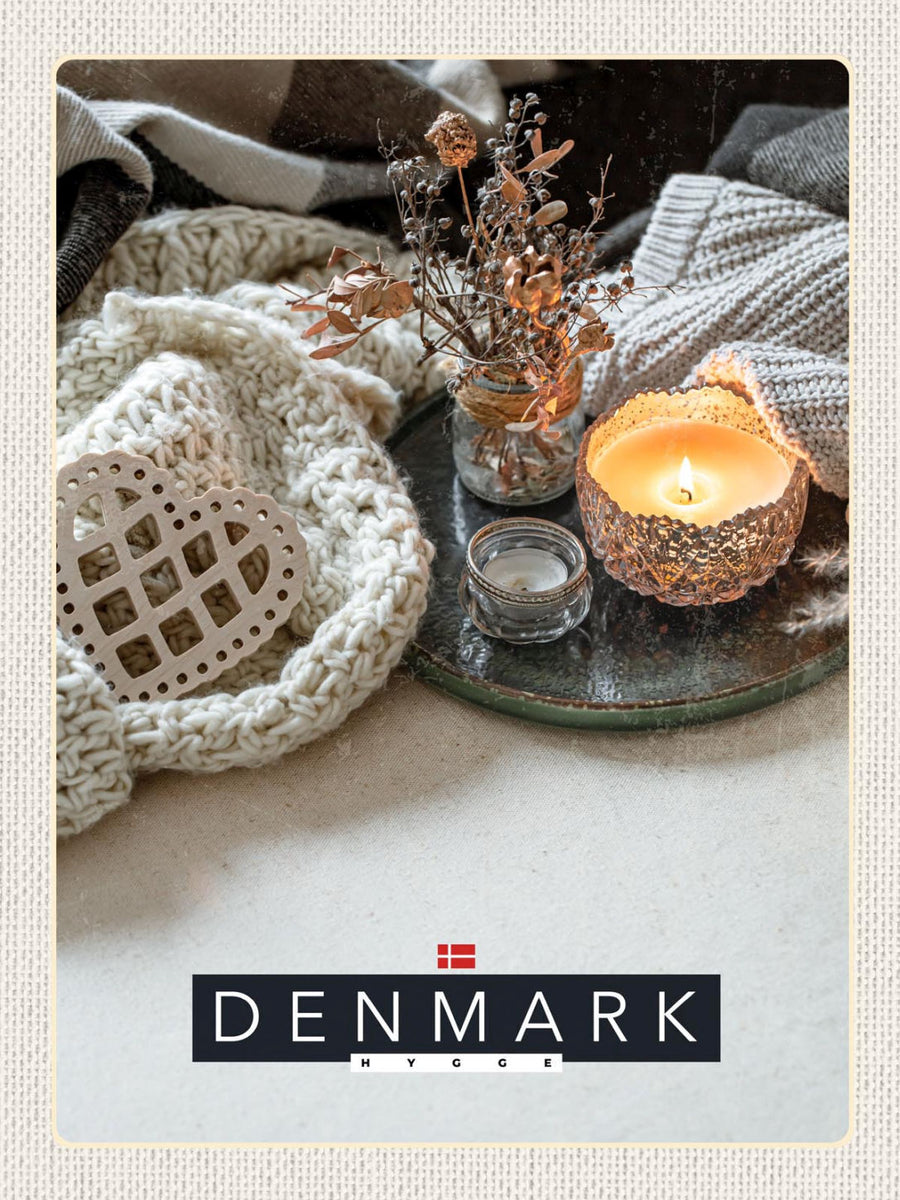 Schild Denmark Dänemark Kerze Blumen Deko Hygge 12x18 20x30 30x40 Blec – Nostalgie Salzburg