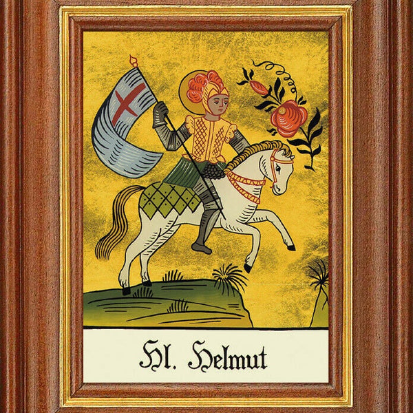 Hinterglasbild - heiliger helmut - patronatsbild taufe namenspatron 12,7x16