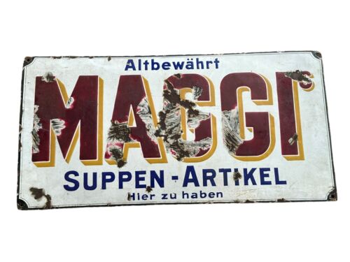 Emailschild Maggi Suppen- und Speise-Würze 93 X 47 100% original Siehe Zustand