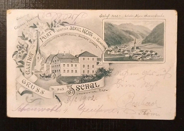 Gruss aus Ischgl Paznaunthal Gasthaus Gasthof Post Ignaz Heiss Tirol Gr K