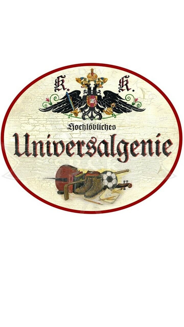 KuK Nostalgie Holzschild "Universalgenie Fussball"