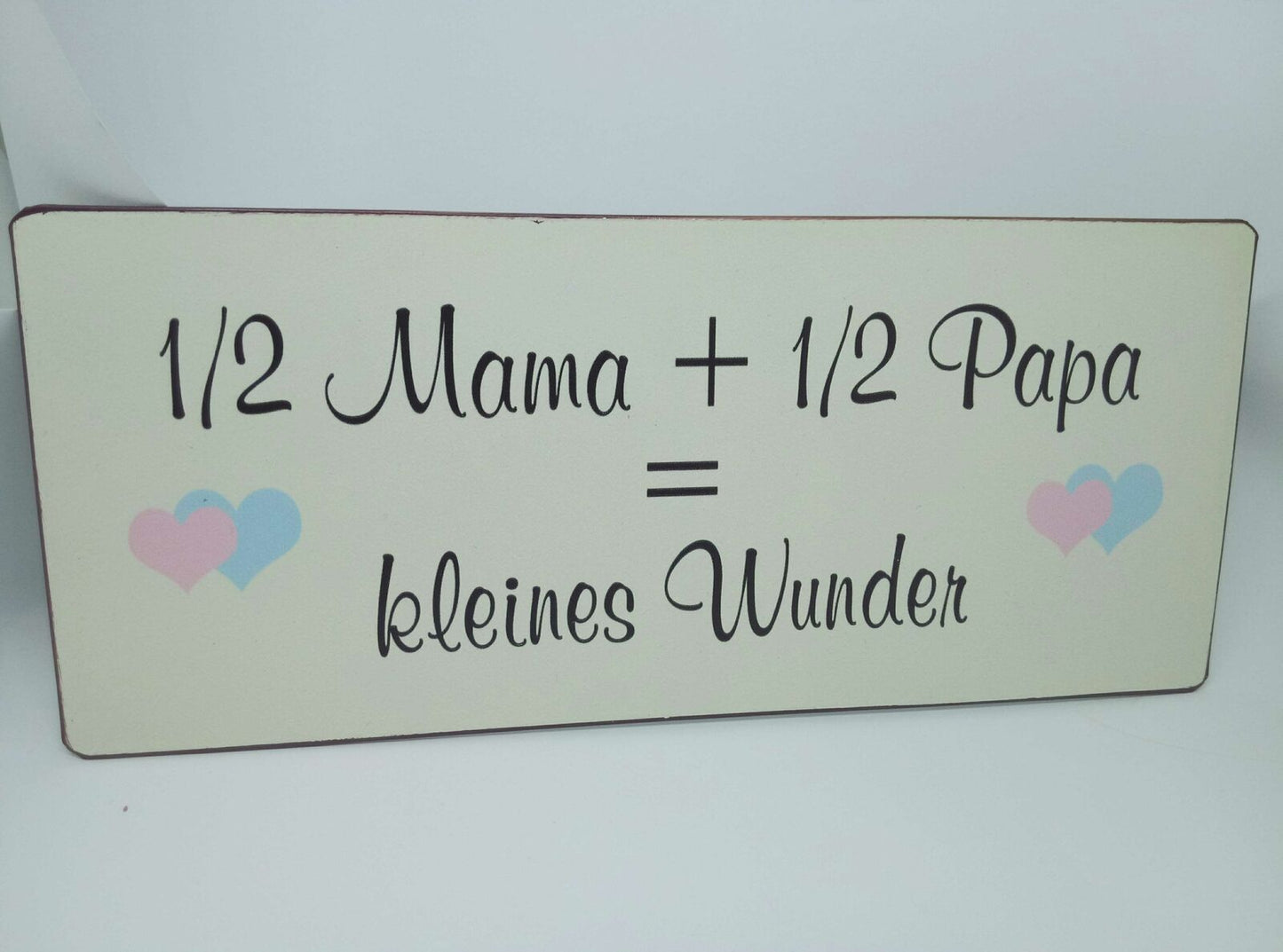 Nostalgie Vintage Retro Blechschild Mama Papa kleines Wunder 30.5x13 cm 60230