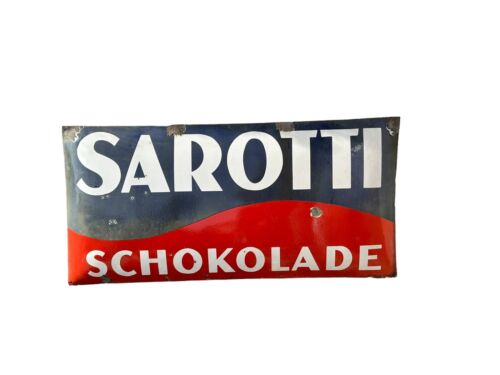 Sarotti Schokolade Emailschild ca. 60 x 122 cm original Emaille Schild