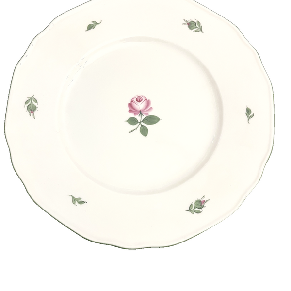 Augarten Porzellan Teller flach 25cm 62/5089/150 mit Rose R0032