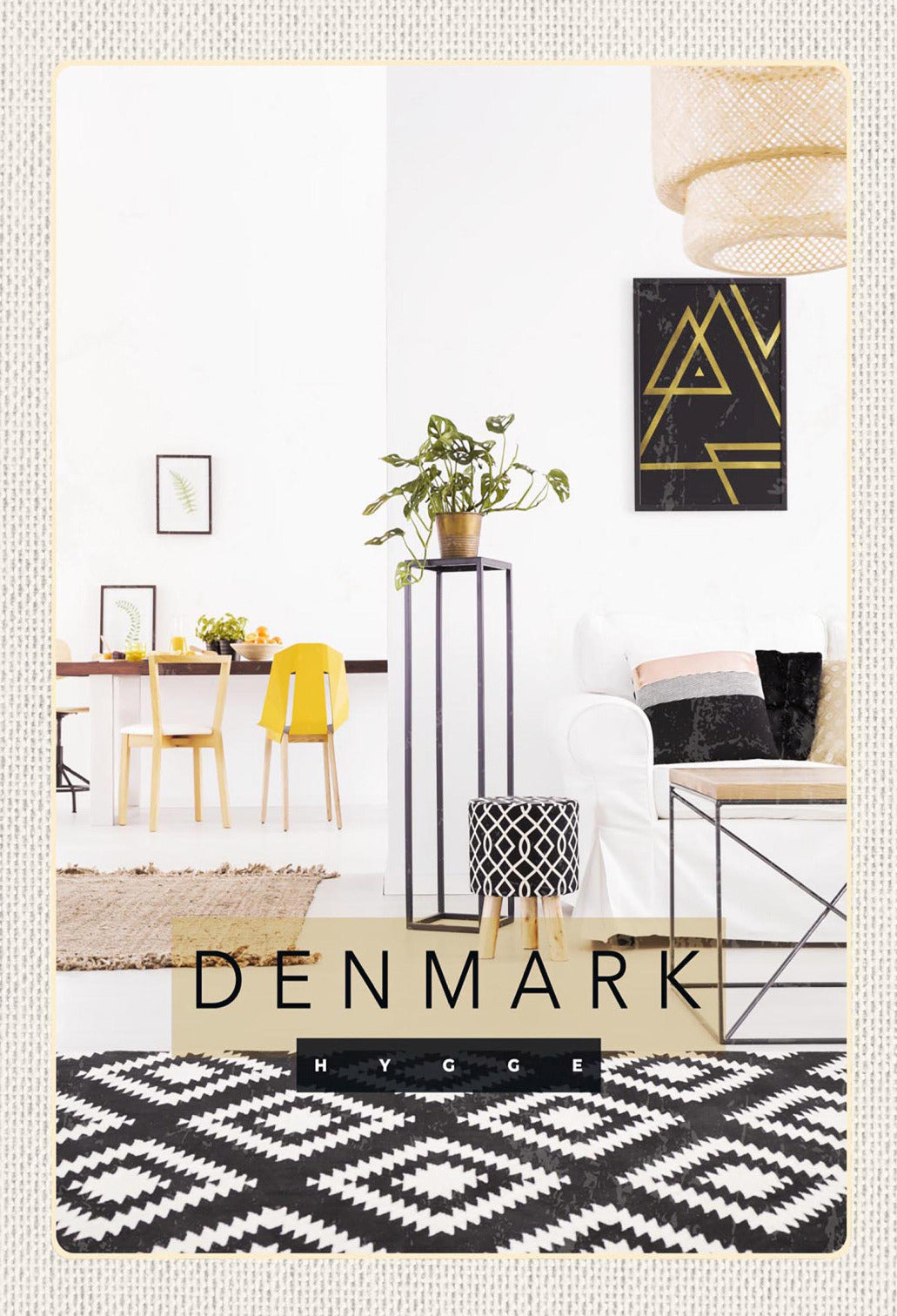Schild Spruch Hygge Denmark Dänemark Designwohnzimmer JW
