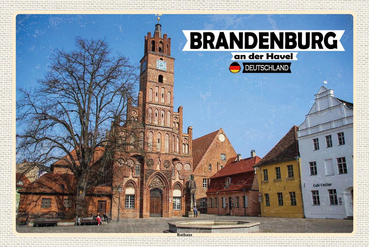 Schild Spruch Brandenburg an der Havel Deutschland Rathaus JW