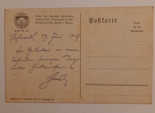 Deutscher Schulverein - Küssendes Paar / Künstlerkarte 500029A gr D