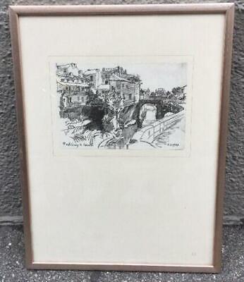 Auguste Lepere Fontenay le Comte Lito 1912 gerahmt 46.5 X 35.5 cm 14540