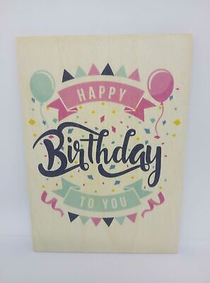 Holzpostkarte magnetisch Happy Birthday to you 14x10 Birkenholz 50293