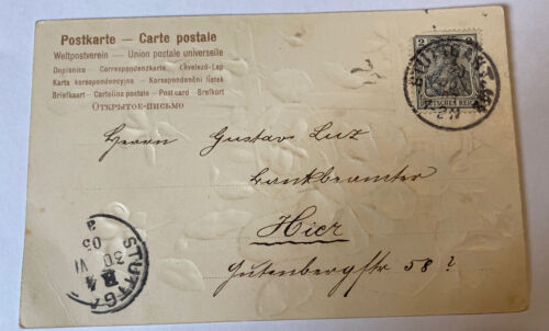 Blumen Prägekarte um 1903 84024