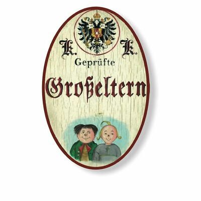 KuK Nostalgie Holzschild geprüfte Großeltern