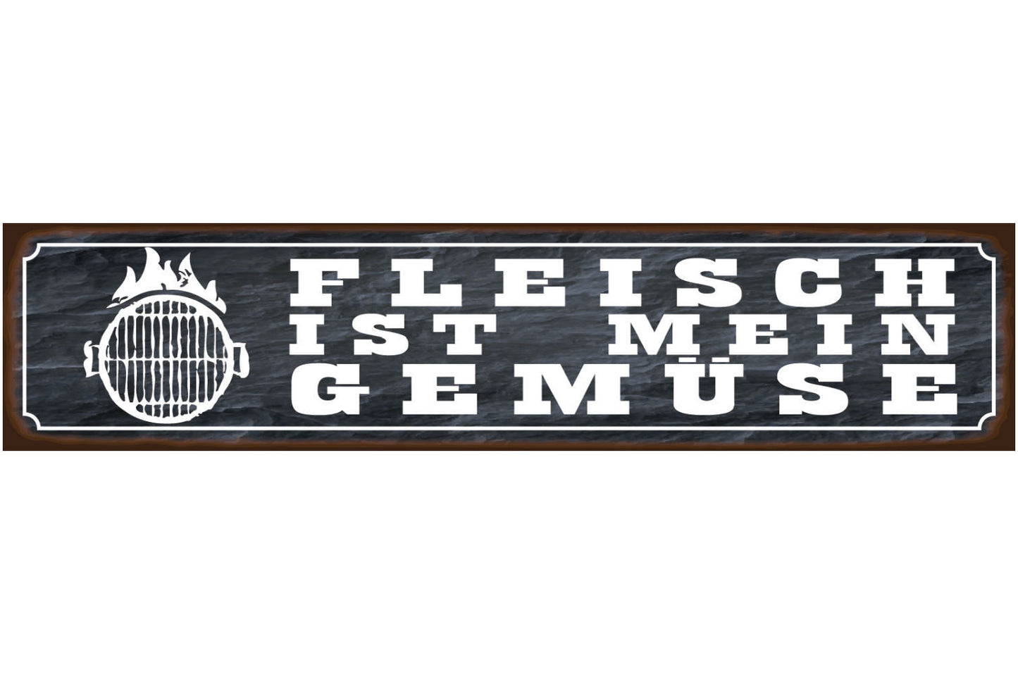 Schild Fleisch ist mein Gemüse Grillen Griller BBQ Garten 46 x 10 Blech od. Holz