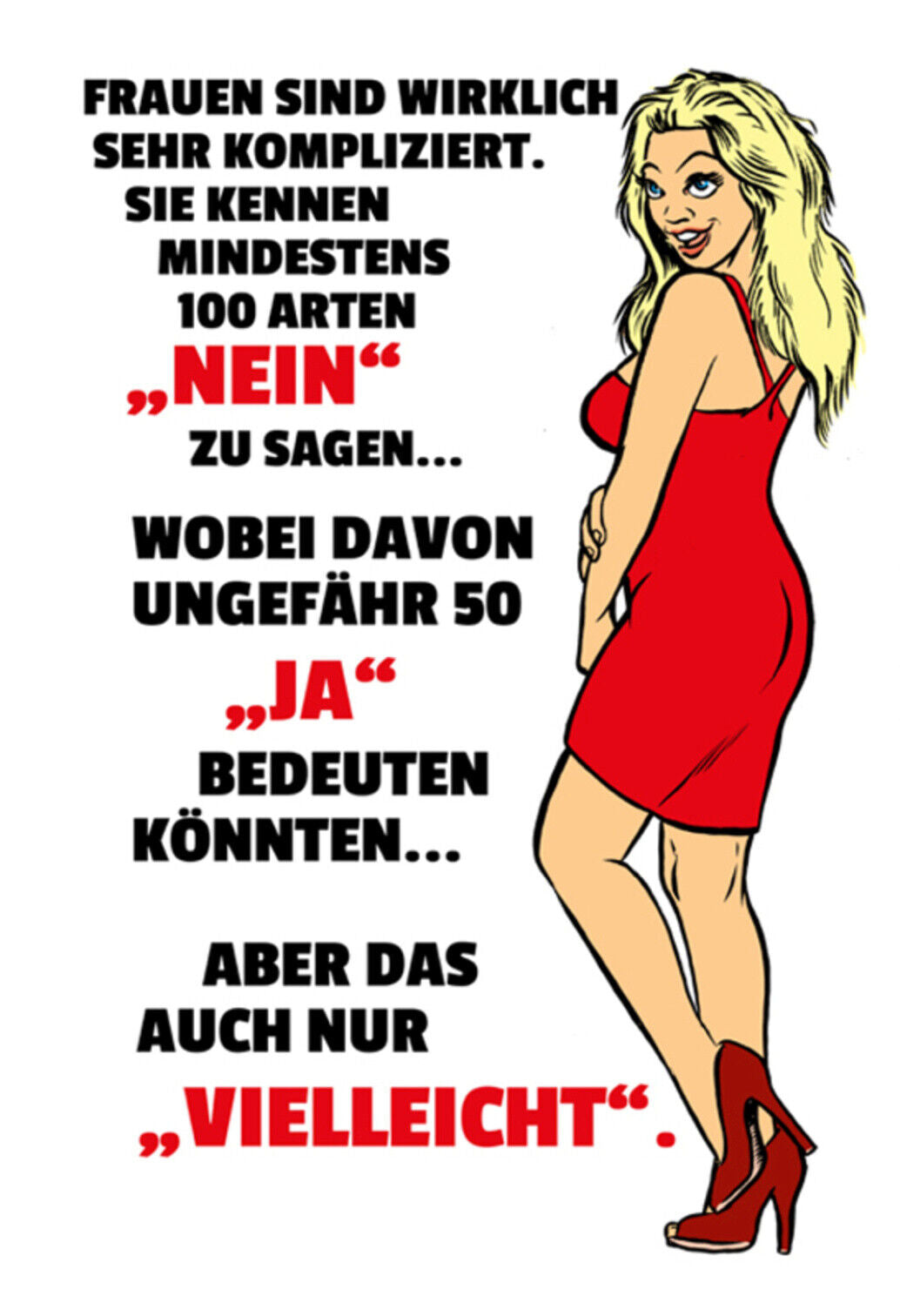 Schild Spruch Frauen sind nicht wirklich sehr kompliziert Vielleicht JW