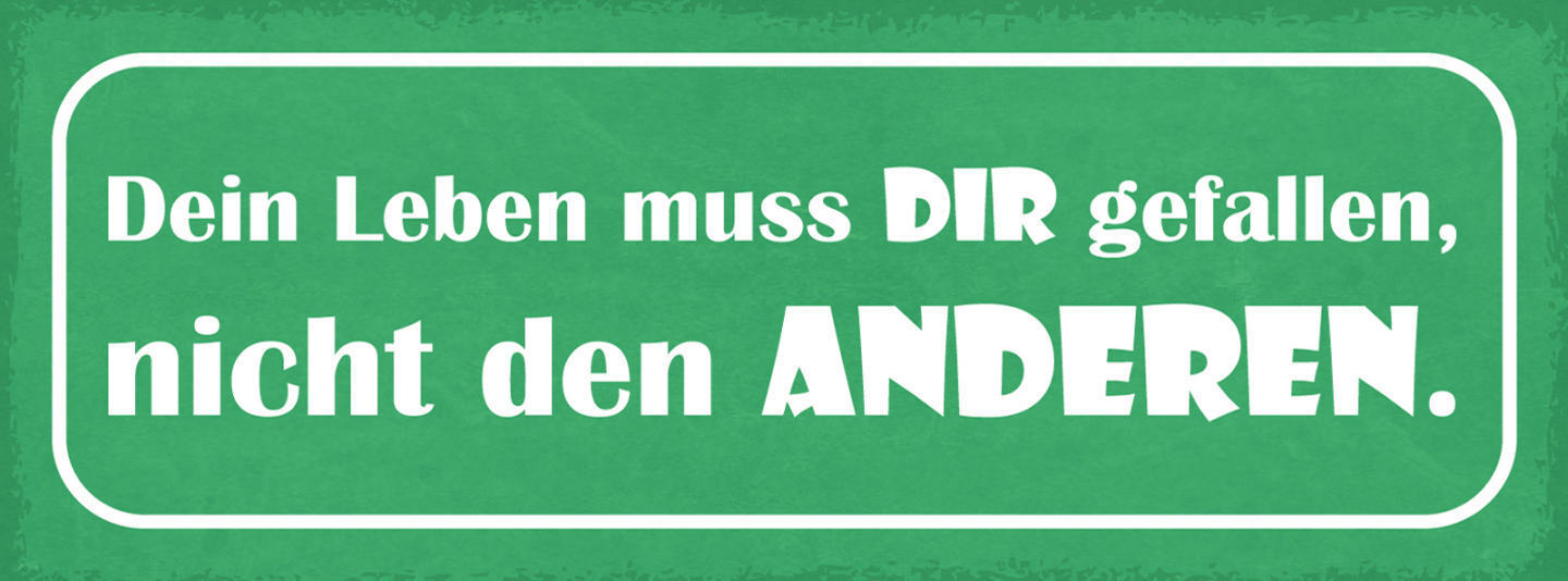 Schild Dein Leben Muss Dir Gefallen Nicht Den Anderen 27x10 Blech od.Holz