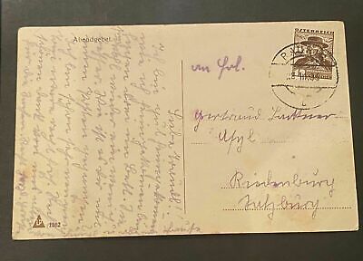 Künstlerkarte Kind Abendgebet Mädchen Stempel Rauris 80171
