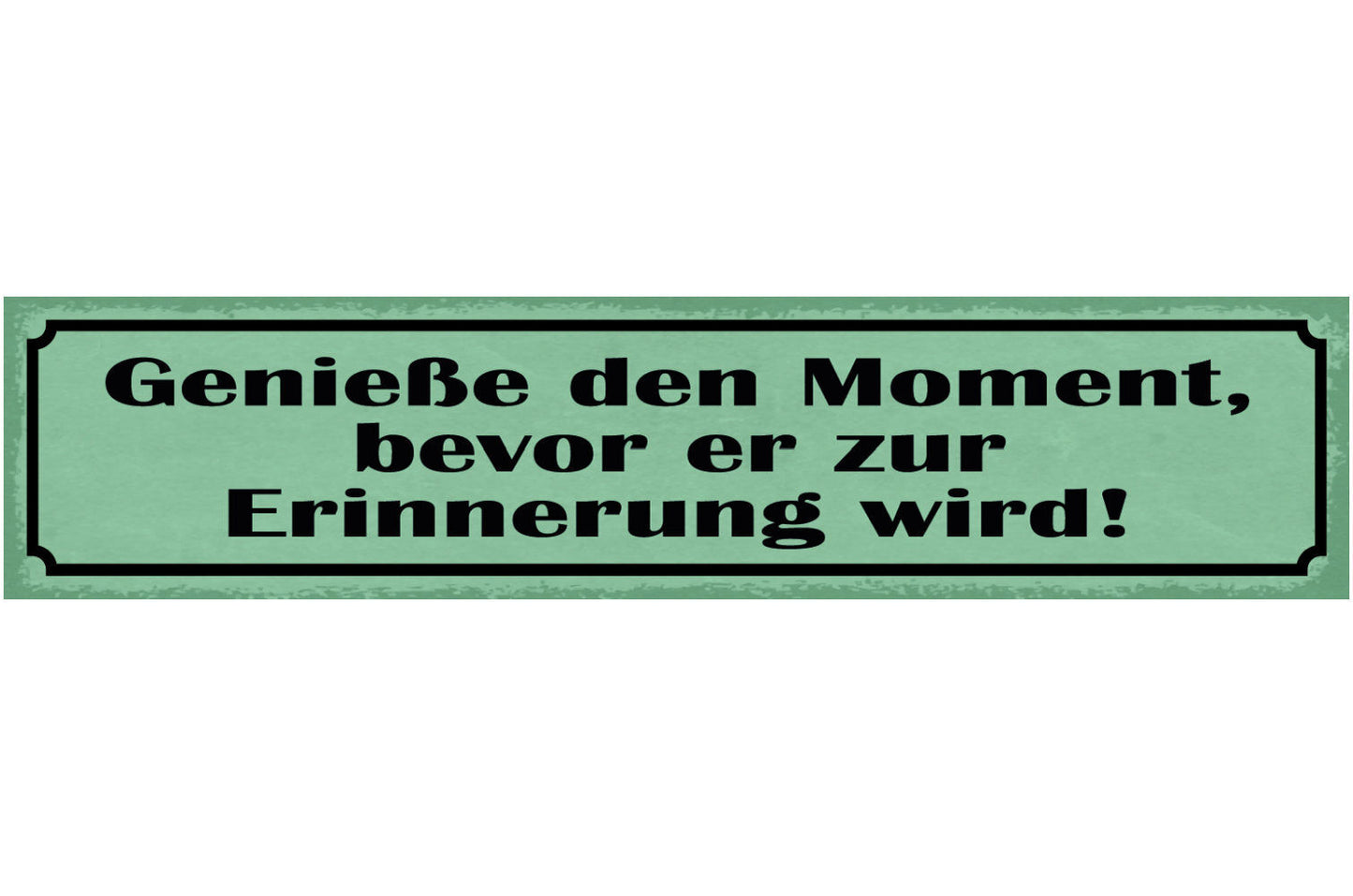 Schild Genieße Den Moment Bevor Er Zur Erinnerung Wird 46 x 10 Blech od. Holz