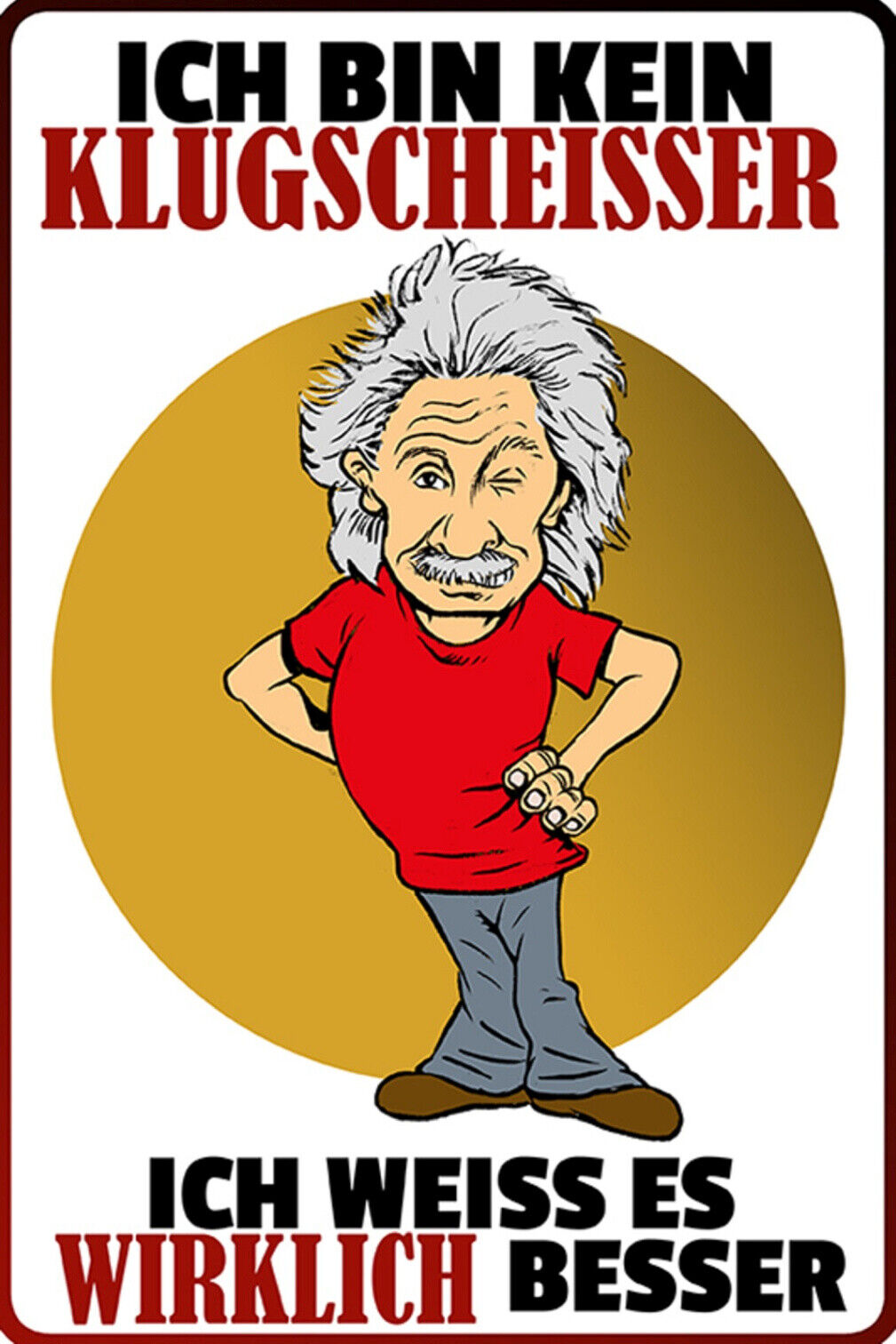 Schild Spruch Ich bin kein Klugscheißer Ich weiße es wirklich besser Einstein JW