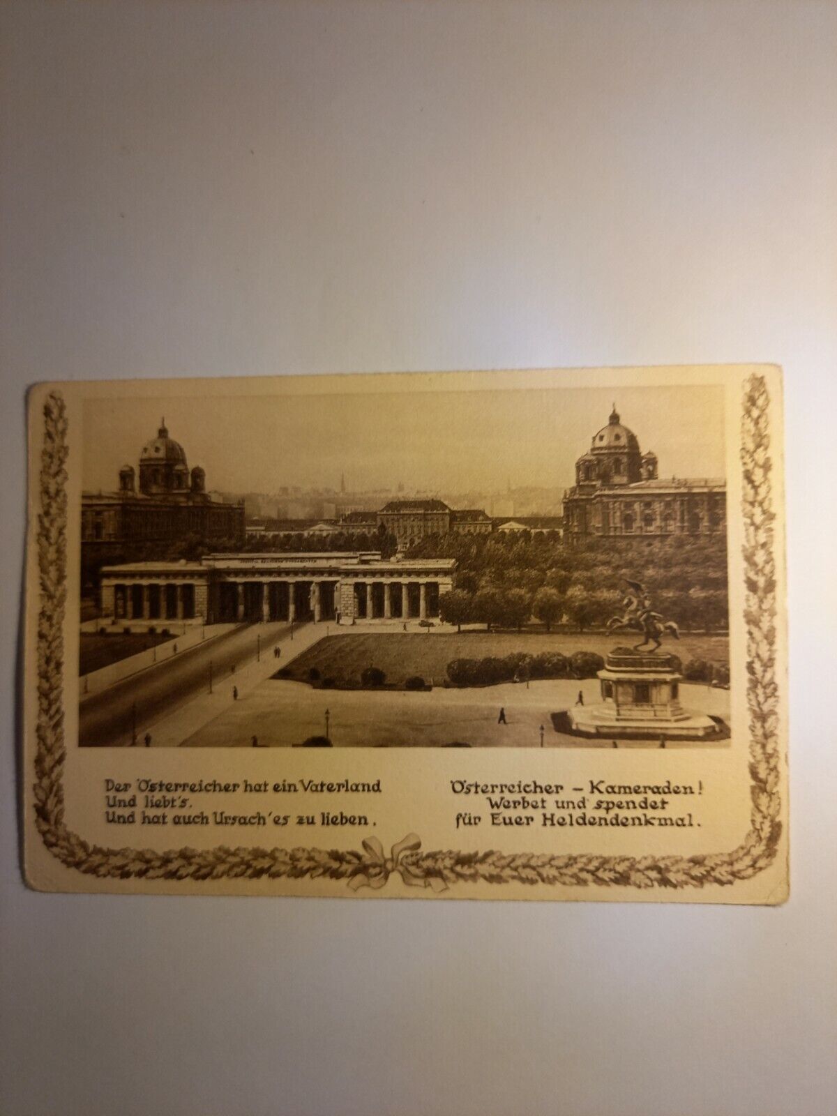 Offizielle Karte des österreichischen Heldendenkmals 1934 Wien 140363 GR