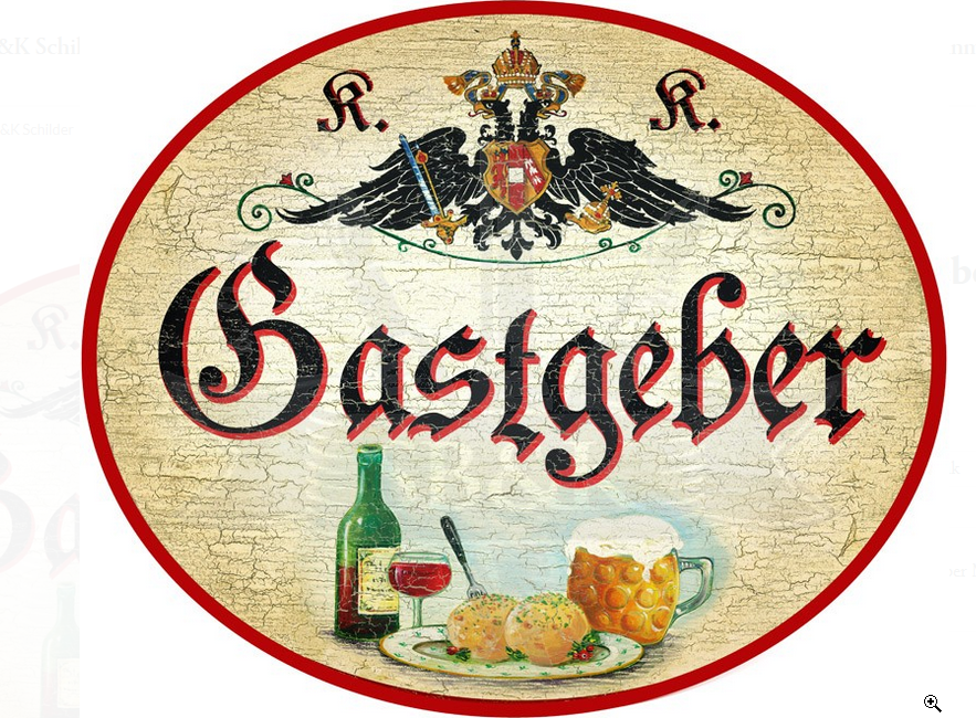 KuK Nostalgie Holzschild Gastgeber