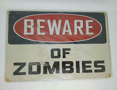 Nostalgie Retro Vintage Blechschild "beware of zombies" 30x20 50332