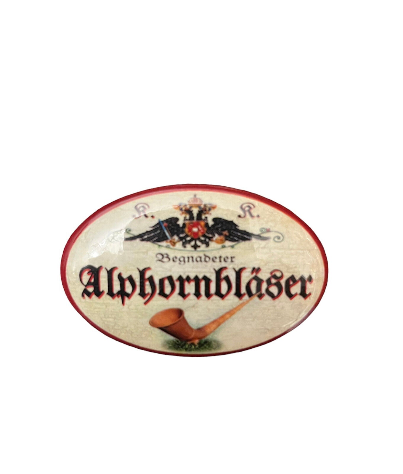 K&K Nostalgie Flaschenöffner Alpenhorn Magnet Alpenhornbläser 7x4,5cm