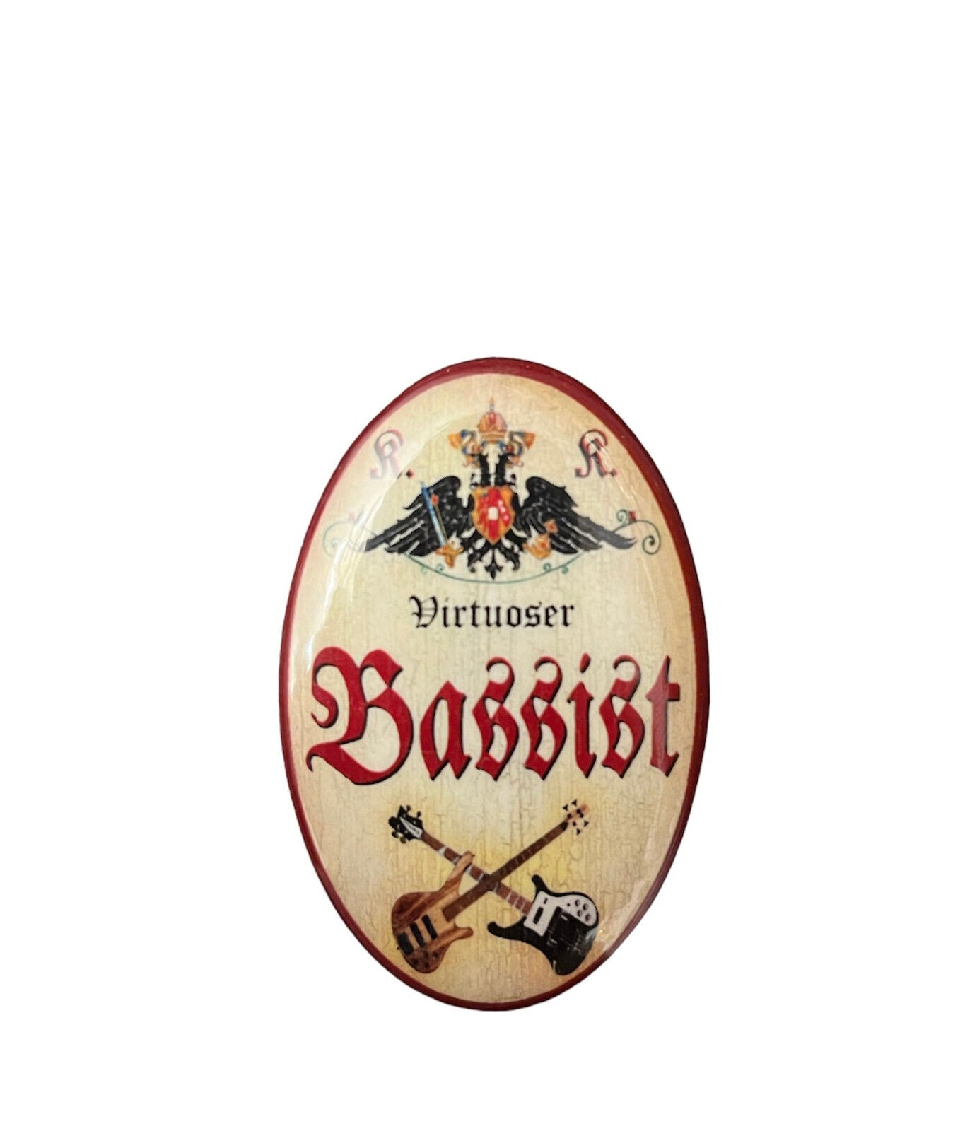K&K Nostalgie Flaschenöffner Bassgitarre Magnet Virtoser Bassist7x4,5cm