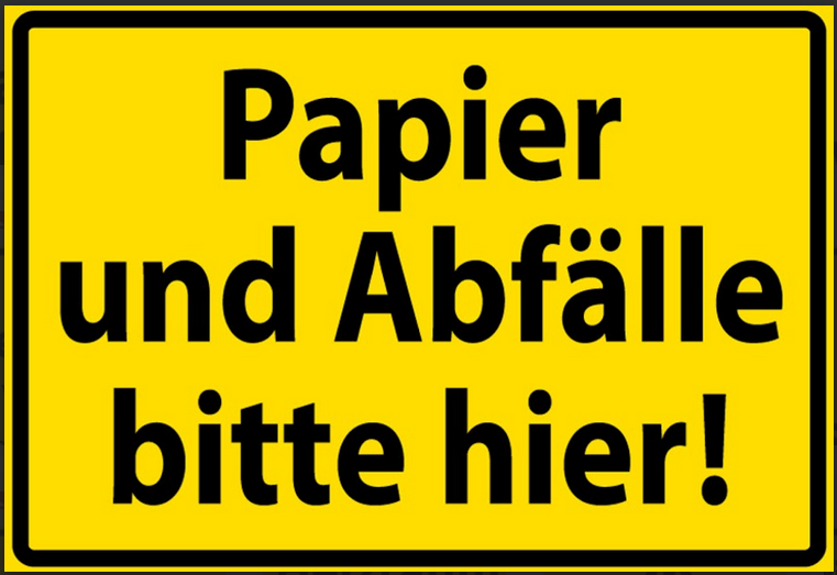 Nostalgie Schild Papier und Abfälle bitte hier 12x18/20x30/30x40 Blech od.Holz