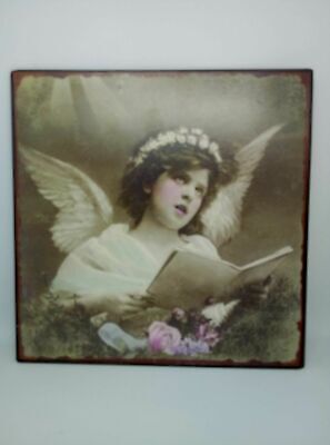 Nostalgie Vintage Retro Blechschild Engel Mädchen 26x26 50350