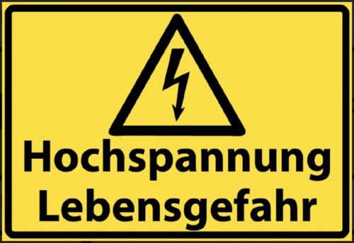 Nostalgie Schild Hochspannung Lebensgefahr 12x18/20x30/30x40 Blech od.Holz