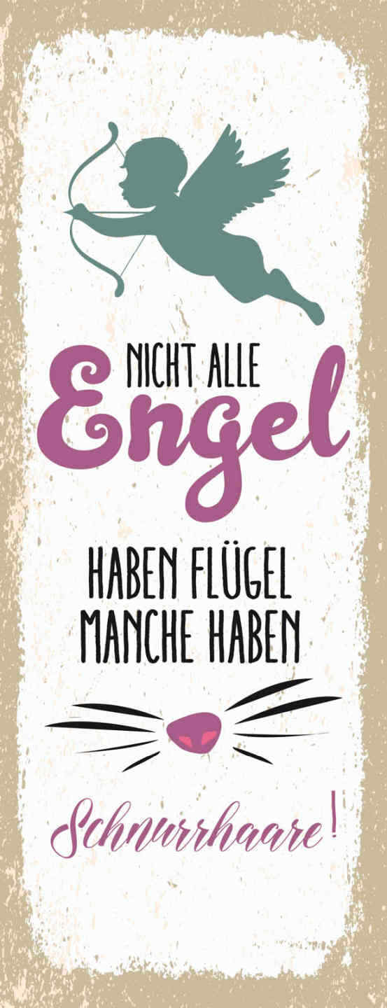 Schild Nicht Alle Engel Haben Flügel Manche Haben Schnurrhaare Katze Hund 27x10
