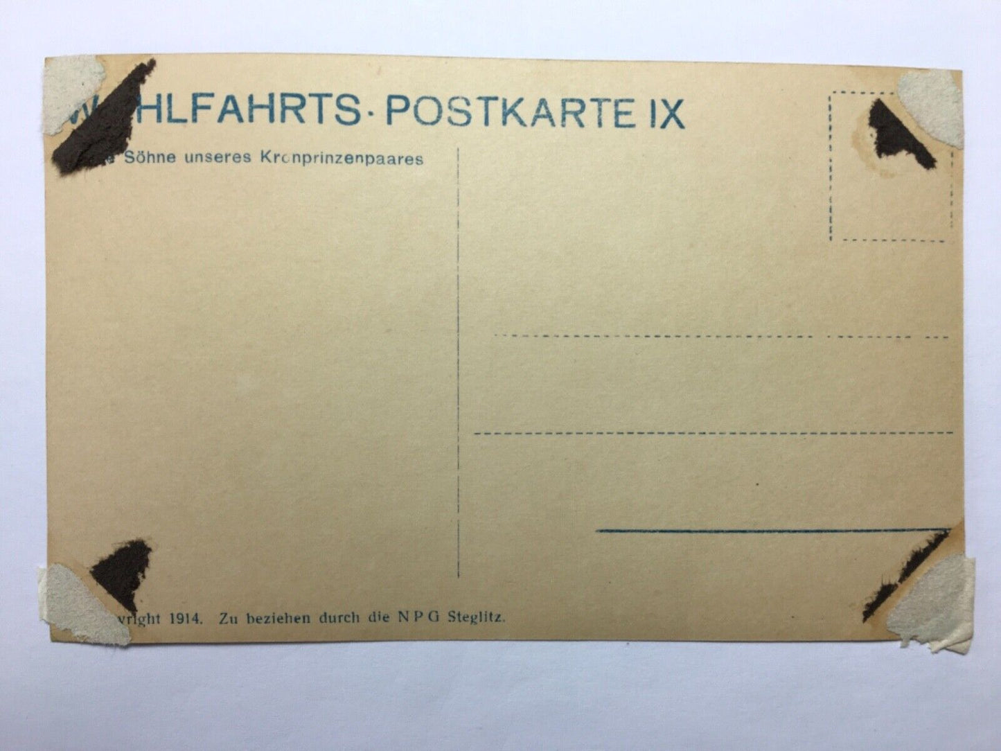 Cecilienhilfe - Söhne des Kronprinzenpaares - Wohlfahrt 30111 TH SH1