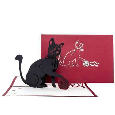 3D Pop Up Glückwunschkarte Geburtstag Gutschein Katzen-Fan, Format 11x17 50035