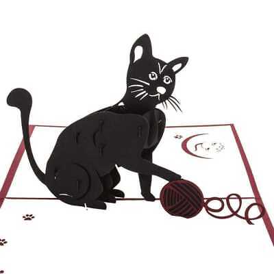 3D Pop Up Glückwunschkarte Geburtstag Gutschein Katzen-Fan, Format 11x17 50035