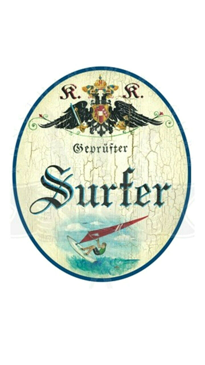 KuK Nostalgie Holzschild "Surfer"