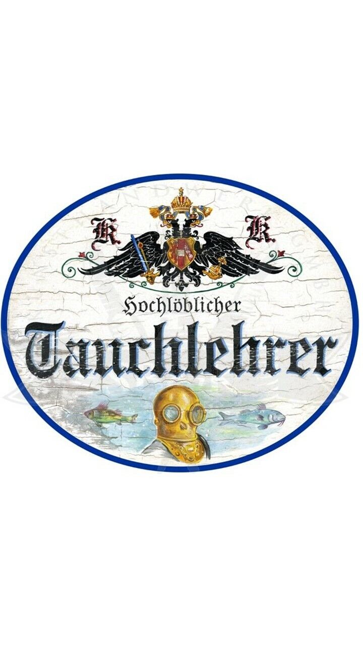 KuK Nostalgie Holzschild "Taucherlehrer"