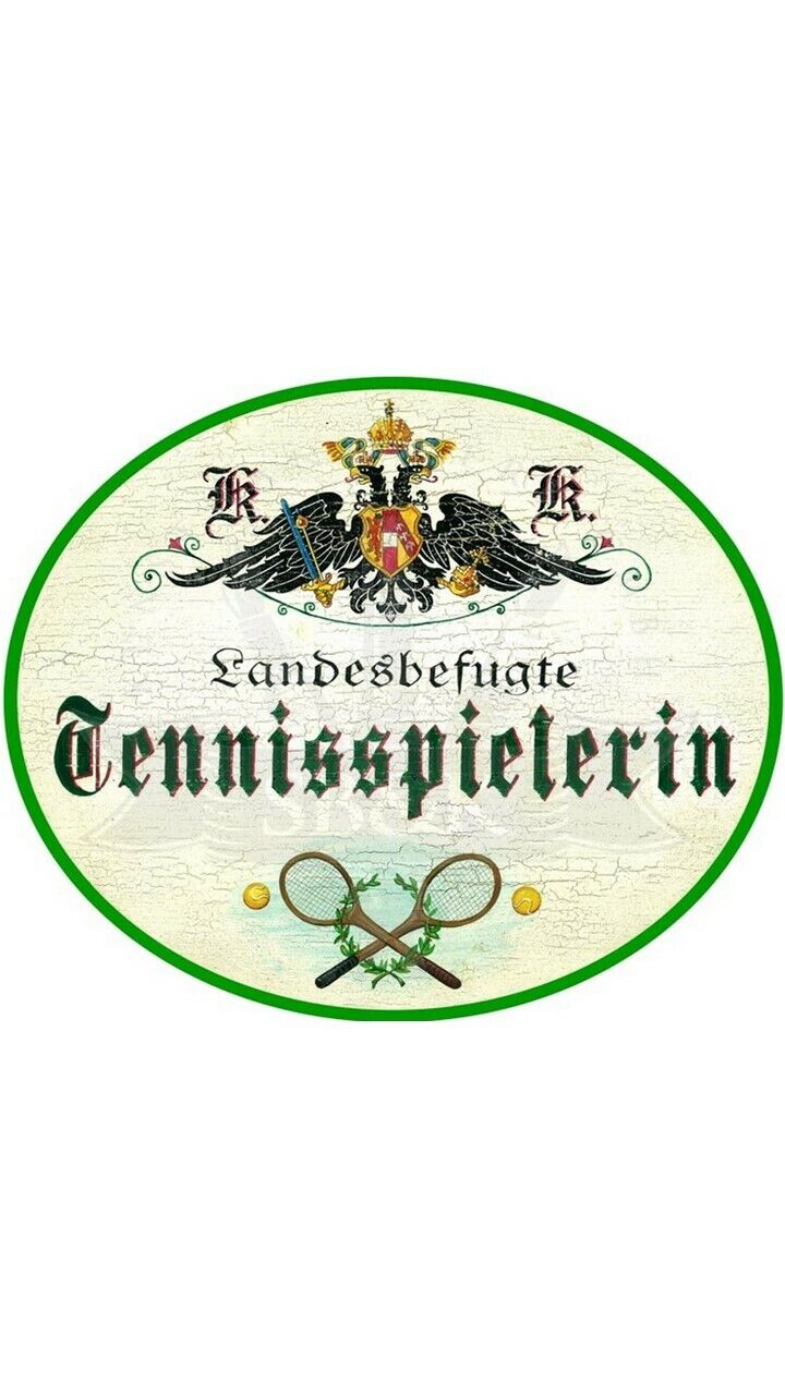 KuK Nostalgie Holzschild "TennisspielerIn"