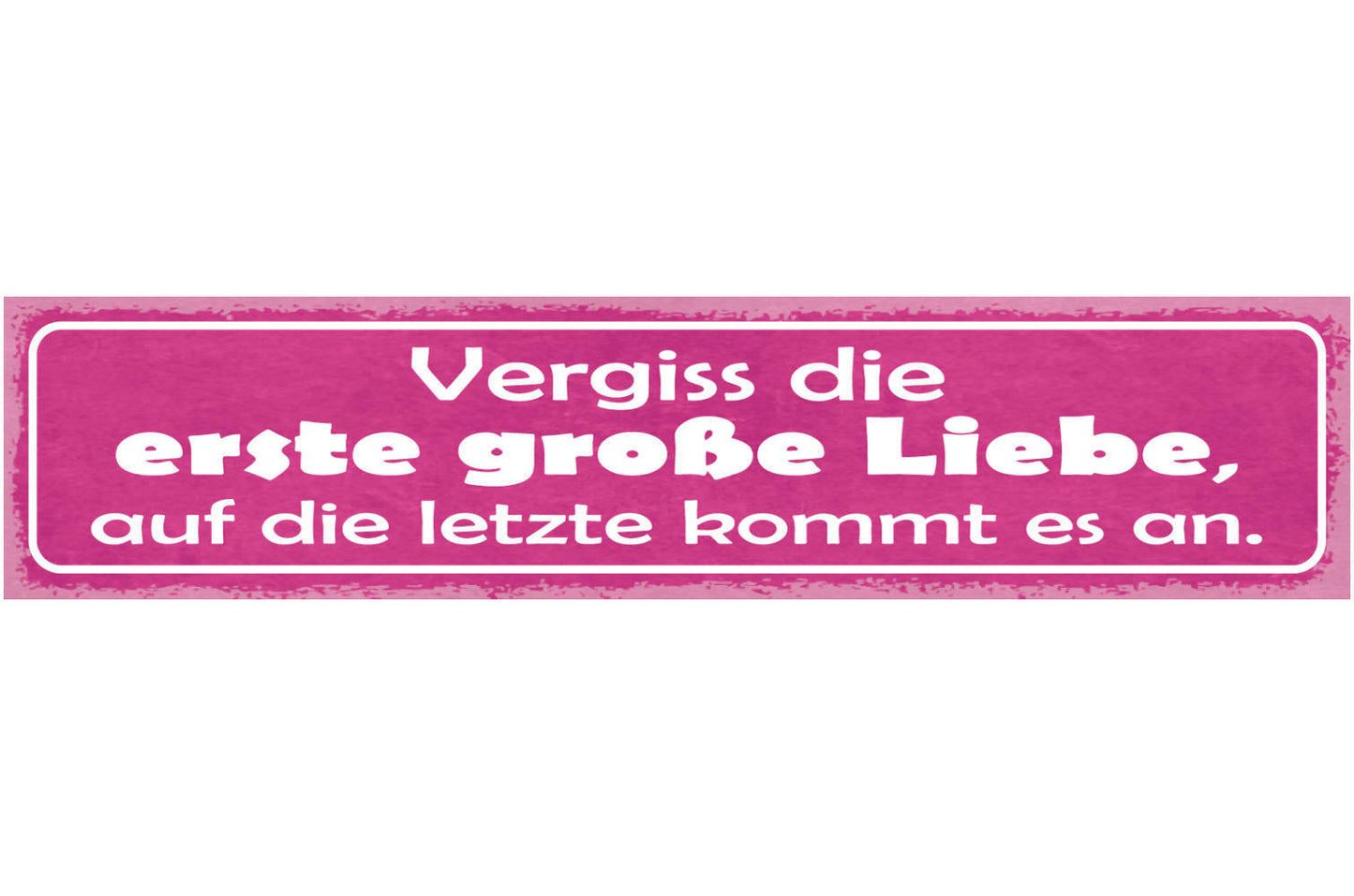 Schild Vergiss Die Erste Große Liebe Auf Die Letzte Kommt Es An 46 x 10